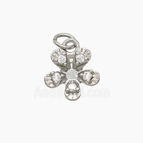 Copper Pendant Pave Zircon, Gold Plated