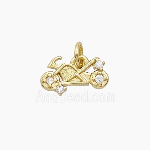 Copper Pendant Pave Zircon, Gold Plated