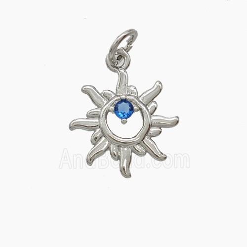Copper Pendant Pave Zircon, Gold Plated