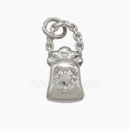 Copper Pendant Pave Zircon, Gold Plated