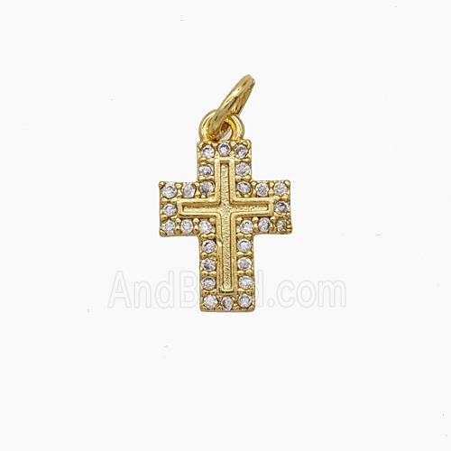 Copper Pendant Pave Zircon, Gold Plated