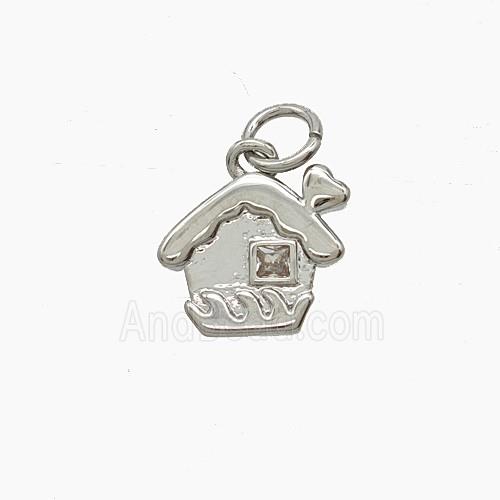Copper Pendant Pave Zircon, Gold Plated