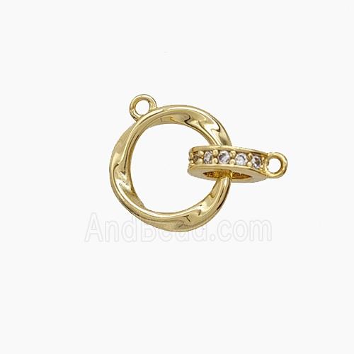 Copper Pendant Pave Zircon, Gold Plated
