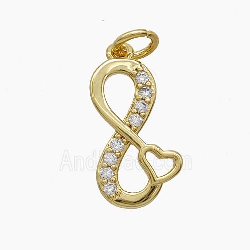 Copper Pendant Pave Zircon, Gold Plated