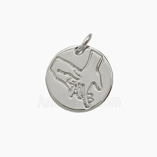 Copper Pendant Pave Zircon, Gold Plated