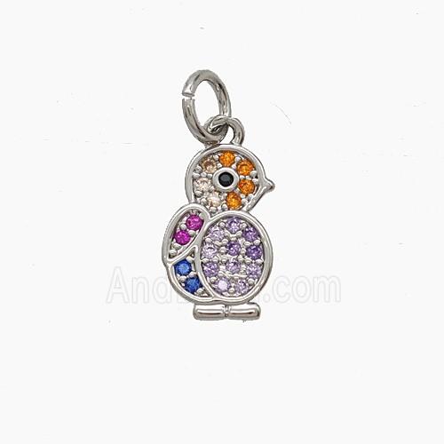 Copper Pendant Pave Zircon, Gold Plated