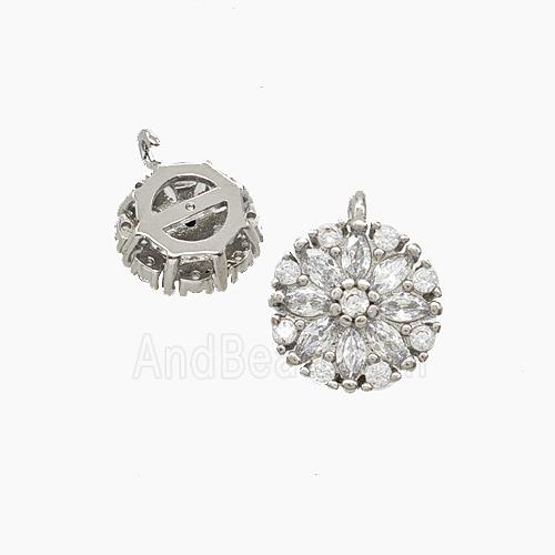 Copper Pendant Pave Zircon, Gold Plated