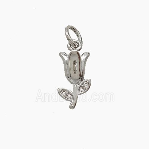 Copper Pendant Pave Zircon, Gold Plated