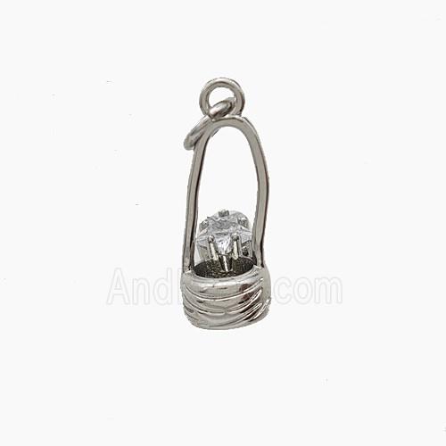 Copper Pendant Pave Zircon, Gold Plated