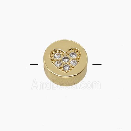 Copper Pendant Pave Zircon, Gold Plated