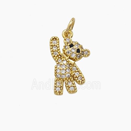Copper Pendant Pave Zircon, Gold Plated
