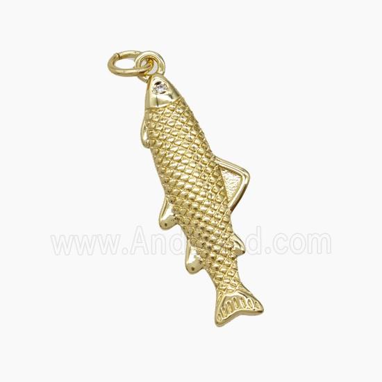 Copper Pendant Pave Zircon, Gold Plated