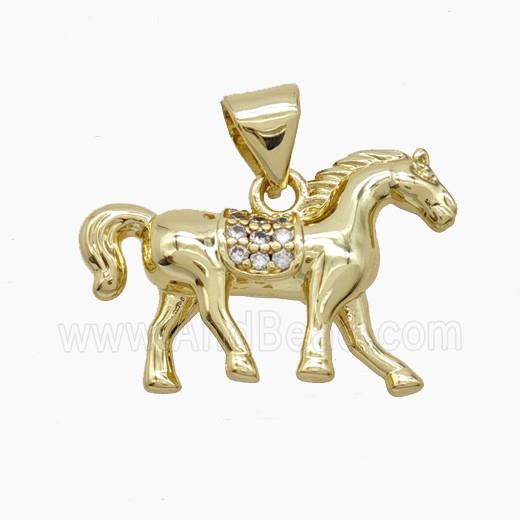 Copper Pendant Pave Zircon, Gold Plated