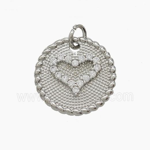 Copper Pendant Pave Zircon, Gold Plated