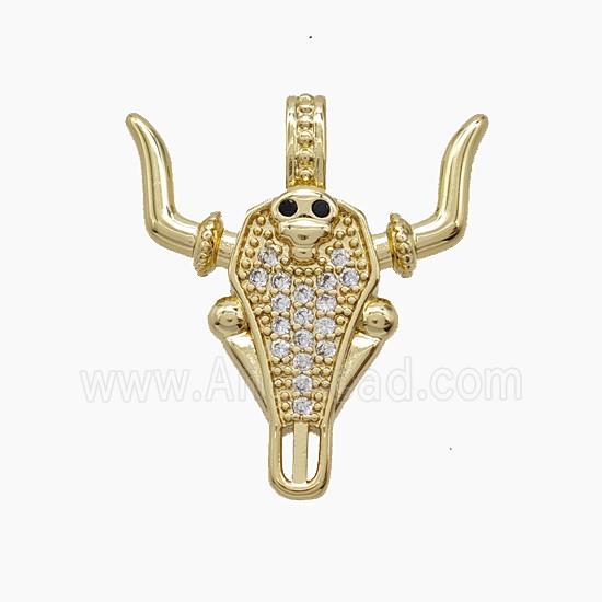 Copper Pendant Pave Zircon, Gold Plated