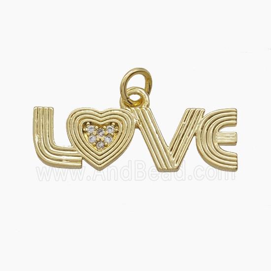 Copper Pendant Pave Zircon, Gold Plated