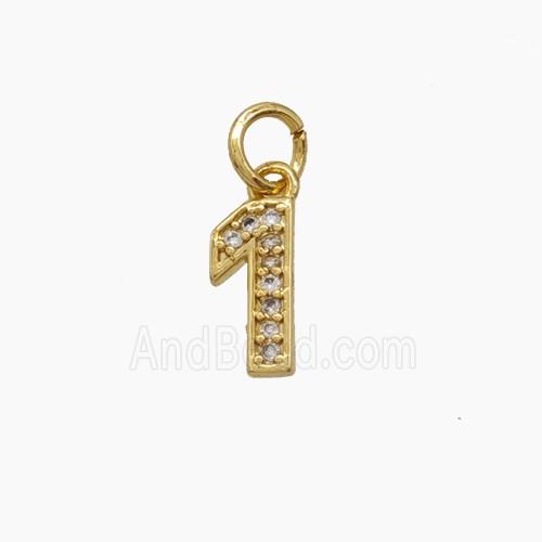 Copper Pendant Pave Zircon, Gold Plated
