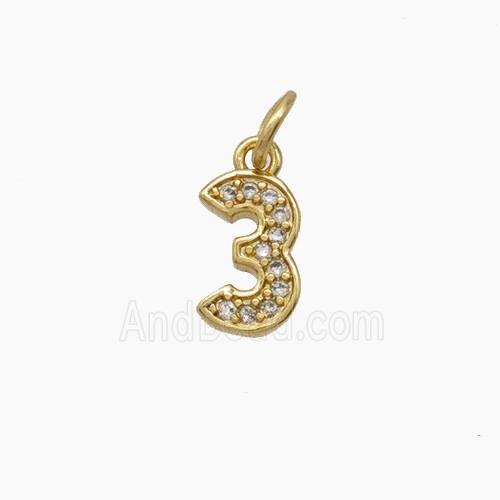 Copper Pendant Pave Zircon, Gold Plated