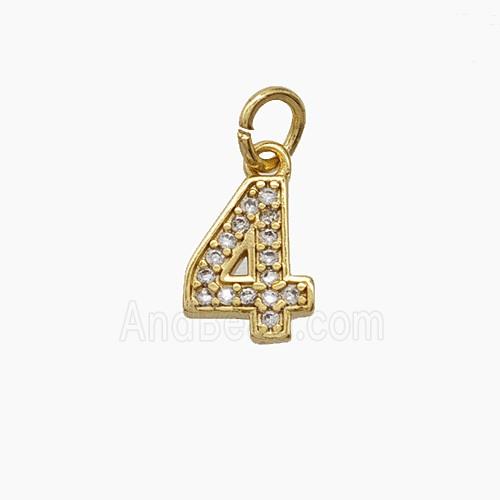 Copper Pendant Pave Zircon, Gold Plated
