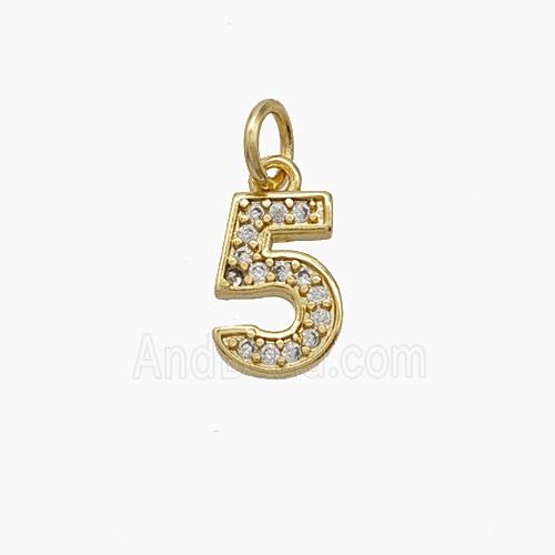 Copper Pendant Pave Zircon, Gold Plated