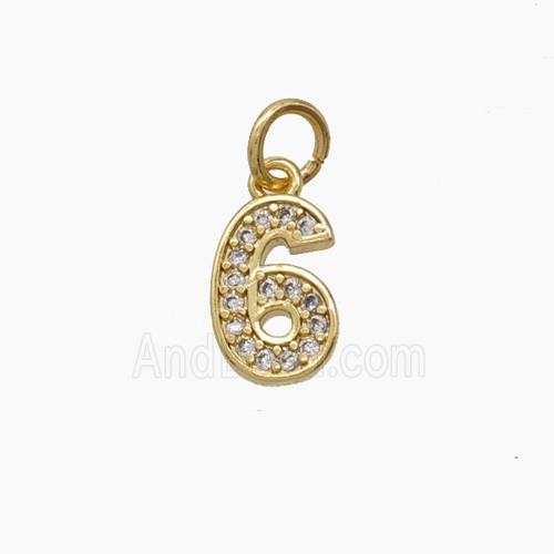 Copper Pendant Pave Zircon, Gold Plated