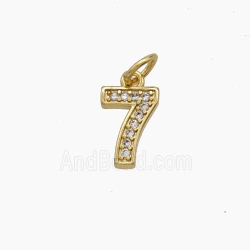 Copper Pendant Pave Zircon, Gold Plated