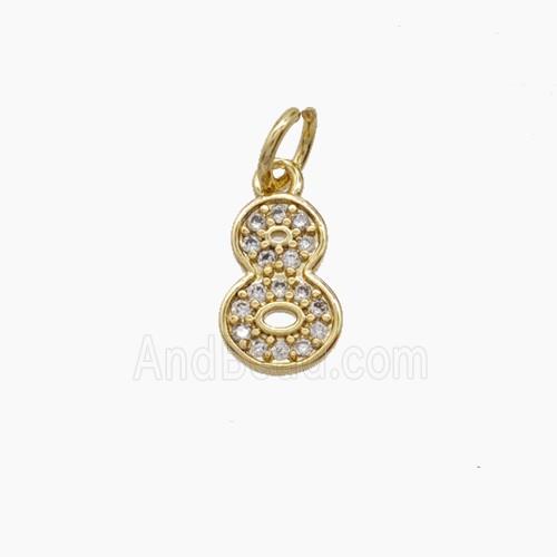 Copper Pendant Pave Zircon, Gold Plated