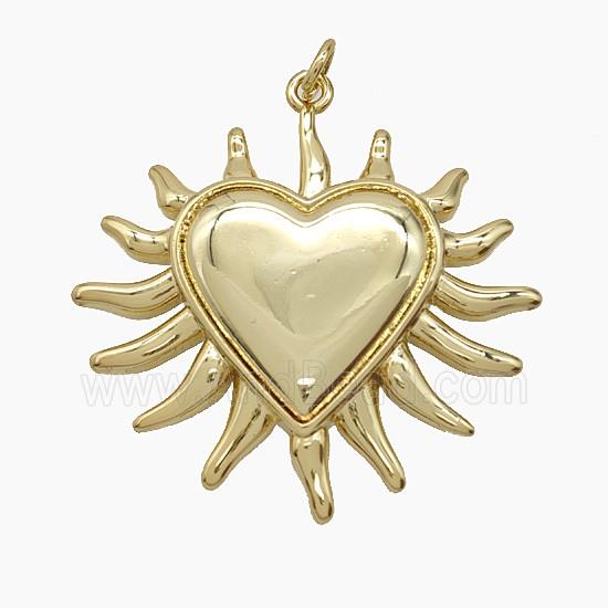 Copper Pendant Pave Zircon, Gold Plated