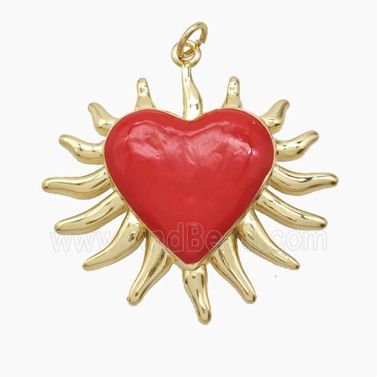 Copper Pendant Pave Zircon, Gold Plated