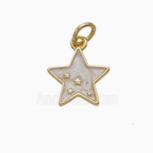 Enamel Copper Pendant, Gold Plated