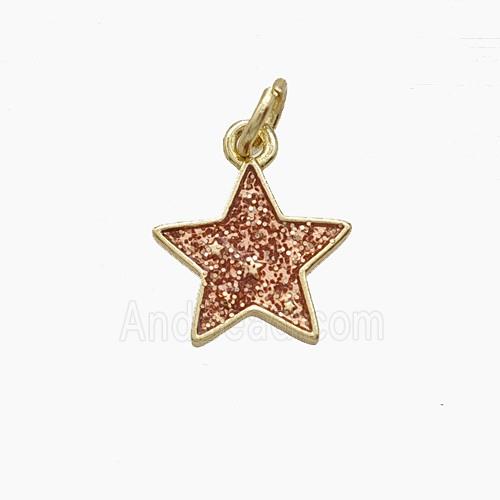 Enamel Copper Pendant, Gold Plated