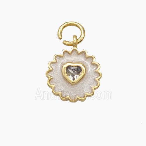 Enamel Copper Pendant, Gold Plated