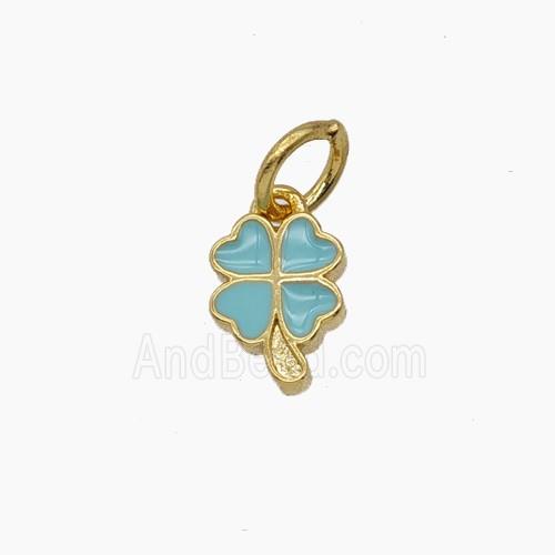 Enamel Copper Pendant, Gold Plated