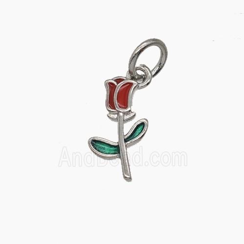 Enamel Copper Pendant, Gold Plated
