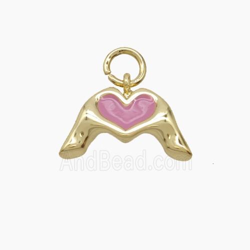 Enamel Copper Pendant, Gold Plated