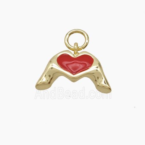 Enamel Copper Pendant, Gold Plated