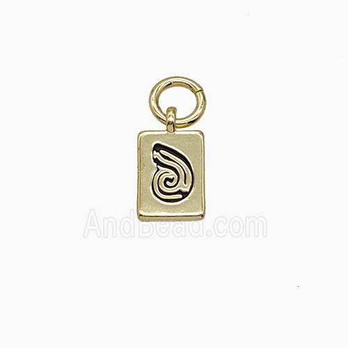 Enamel Copper Pendant, Gold Plated