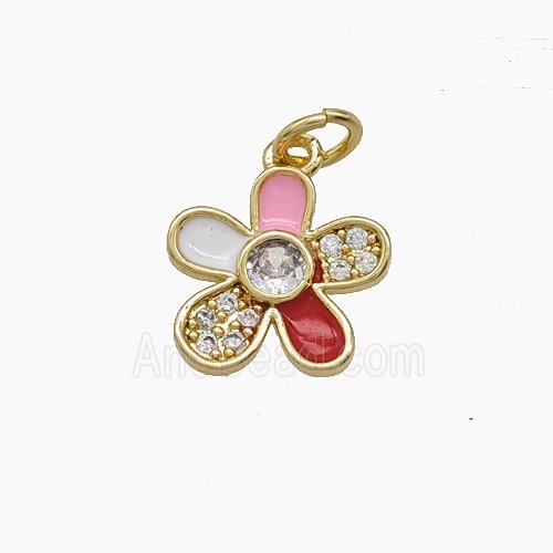 Enamel Copper Pendant, Gold Plated