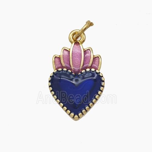 Enamel Copper Pendant, Gold Plated