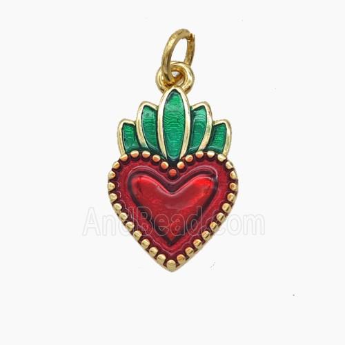 Enamel Copper Pendant, Gold Plated