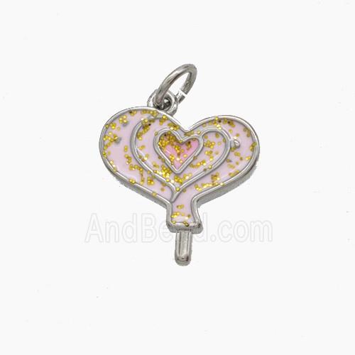 Enamel Copper Pendant, Gold Plated