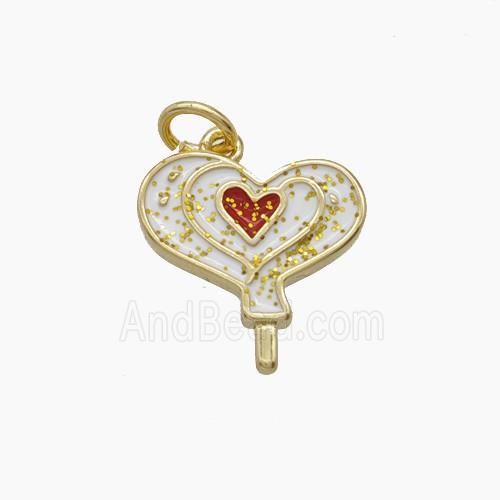 Enamel Copper Pendant, Gold Plated