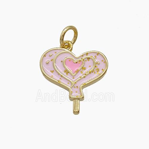 Enamel Copper Pendant, Gold Plated