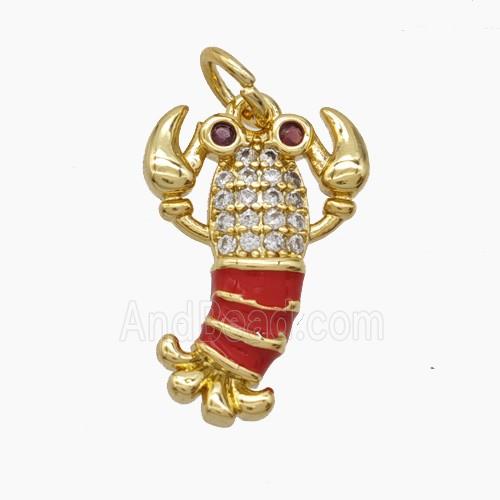 Enamel Copper Pendant, Gold Plated