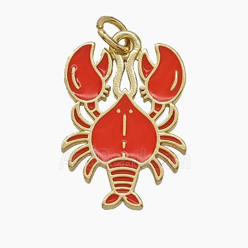 Enamel Copper Pendant, Gold Plated