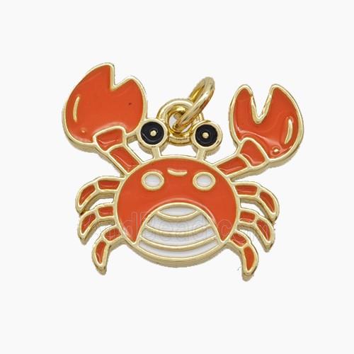 Enamel Copper Pendant, Gold Plated