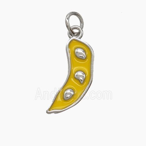 Enamel Copper Pendant, Gold Plated