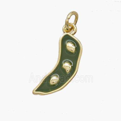 Enamel Copper Pendant, Gold Plated