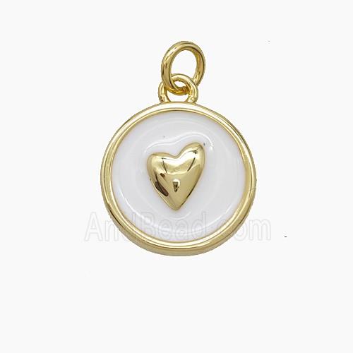 Enamel Copper Pendant, Gold Plated