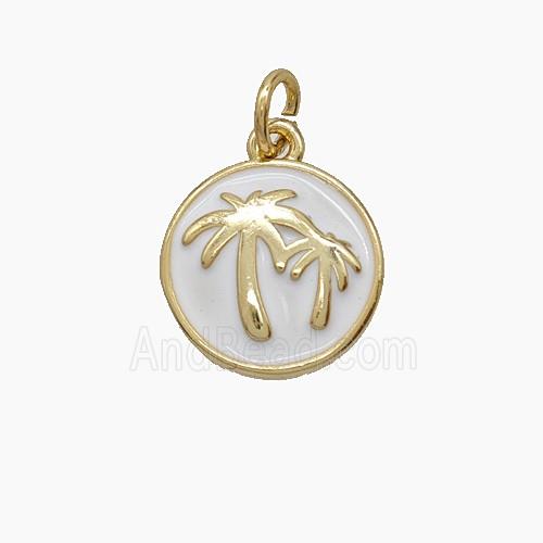 Enamel Copper Pendant, Gold Plated